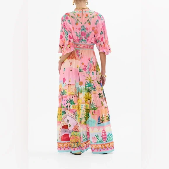 💕SOLD💕Camilla Waisted Dress With Hem Ruffle Sister Sunset - Picture 4 of 13